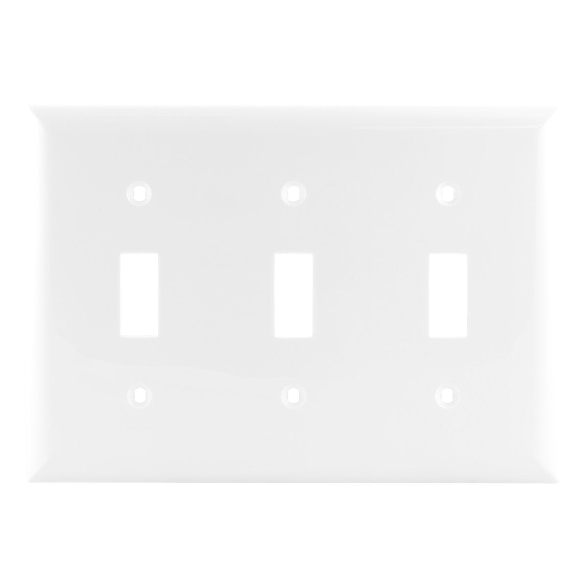 Power Gear Triple Toggle Light Switch Wallplate, White