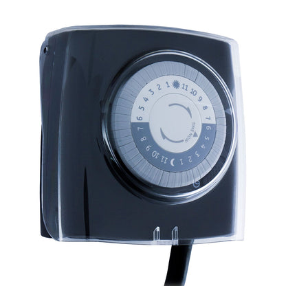 GE Outdoor Plug-In 24-Hour Extreme Weather Mechanical Timer, Black