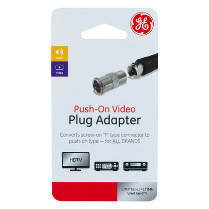 GE Push-On Video Plug Adapter, Silver