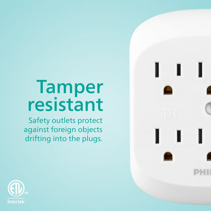 Philips 6-Outlet Wall Tap, White