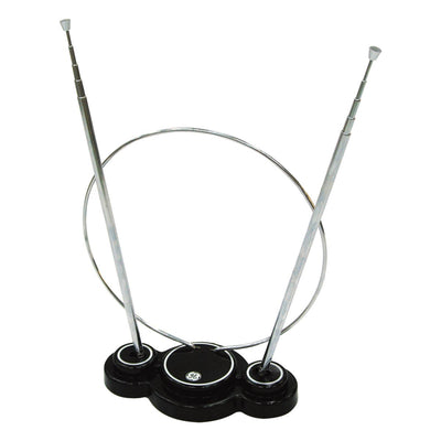 GE Traditional Loop and Rabbit Ears HD Antenna, Black