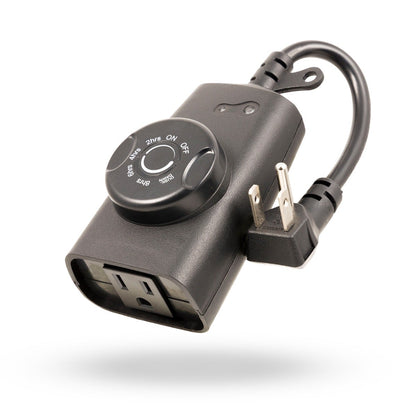 GE Outdoor 1-Outlet Photocell Timer, Black