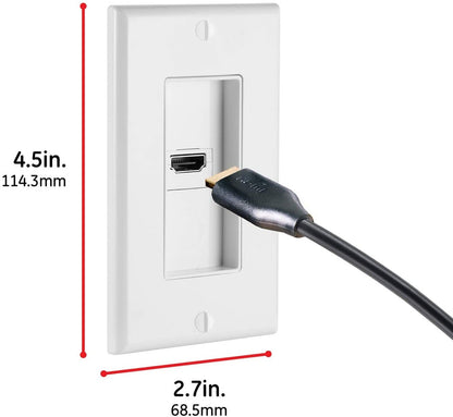 GE Single HDMI Wall Plate, White