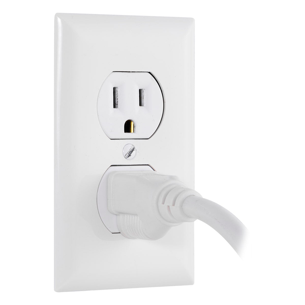 GE 4-Outlet 2-USB 3ft. Surge Protector With Twist-To-Close Safety Covers, White