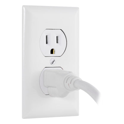 GE 4-Outlet 2-USB 3ft. Surge Protector With Twist-To-Close Safety Covers, White