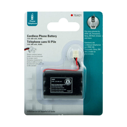 Power Gear Rechargeable Cordless Phone Battery, 3.6V, 600 mAh