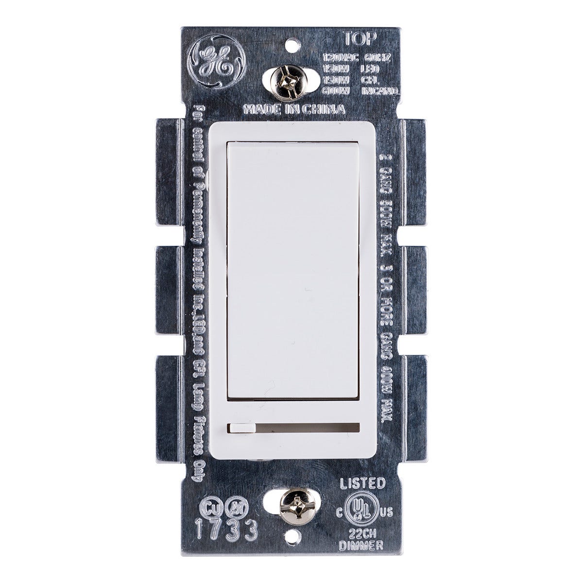 GE Rocker On/Off Dimmer, White