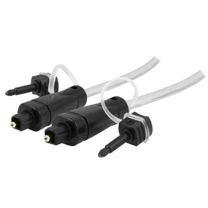 GE 6ft. Digital Toslink Fiber Optic Cable with Mini Toslink Adapters, Silver