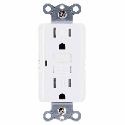 GE GFCI Tamper Resistant Receptacle with LED Indicator, White