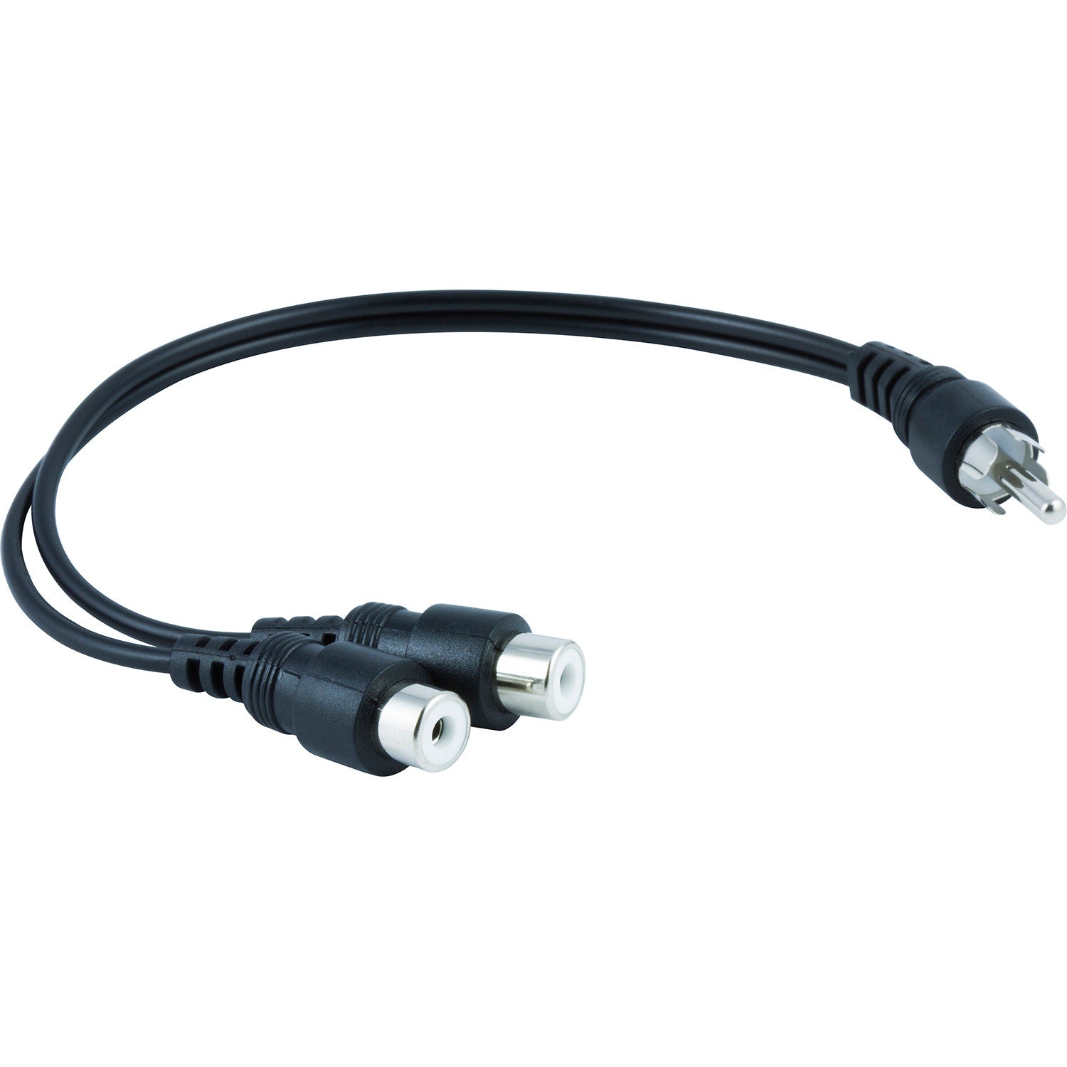 GE 2-Way RCA Audio Adapter, 6in, Black