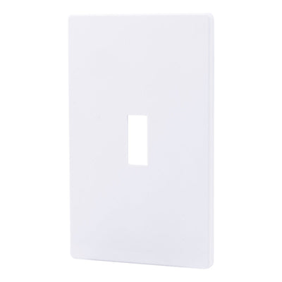 Power Gear Single Toggle Screwless Wall Plate, White