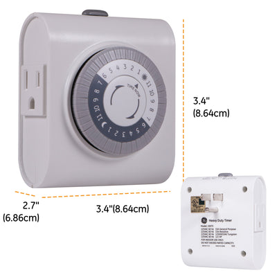 GE Indoor Plug-In 24-Hour Mechanical Timer, White, 4 Pack