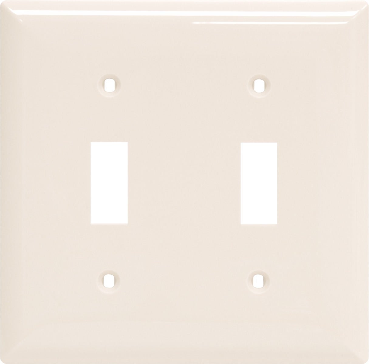 Power Gear Double Toggle Light Switch Wall Plate, Light Almond