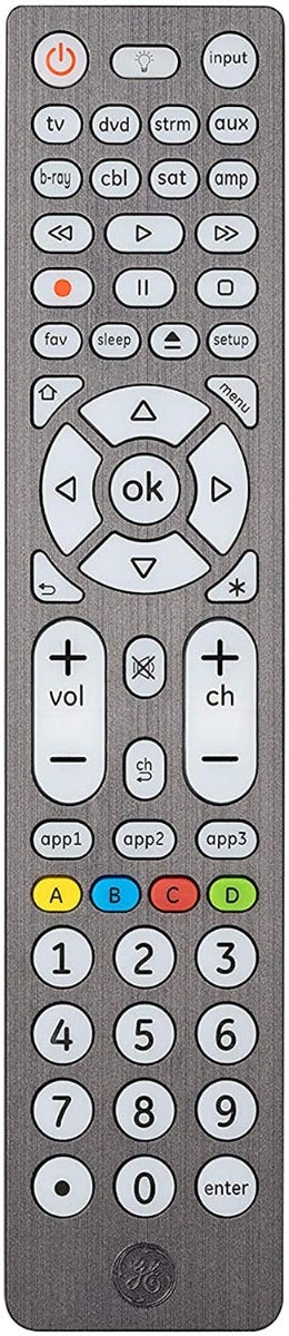 GE 8-Device Backlit Universal Remote, Brushed Graphite