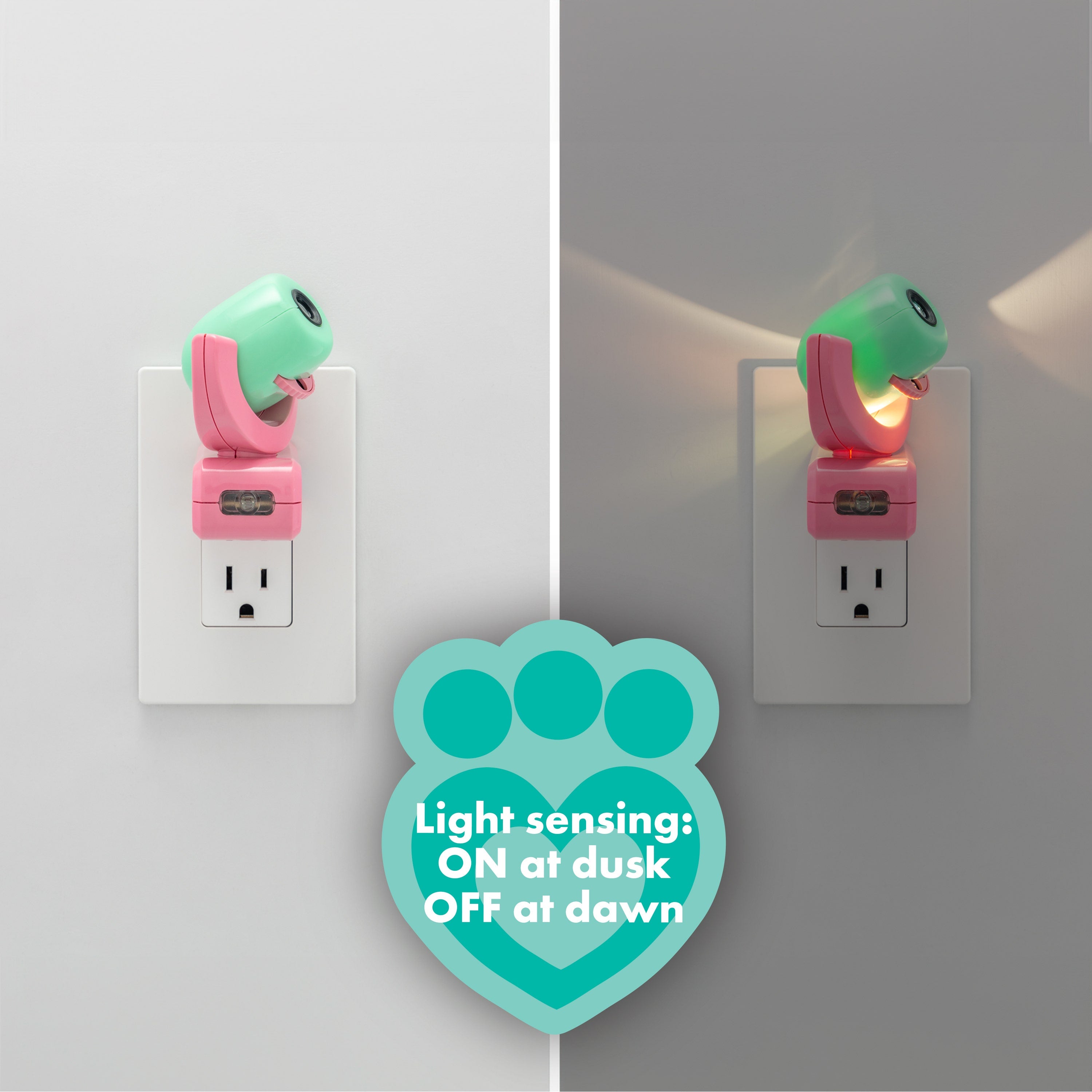 Projectables Gabby's Dollhouse LED Night Light, Pink