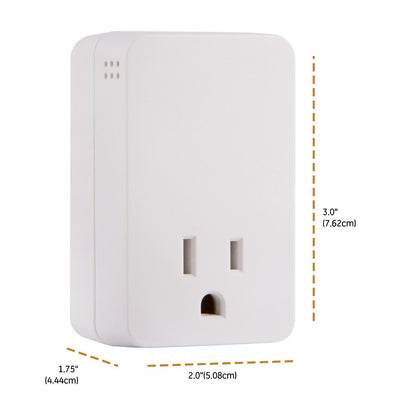 GE UltraPro 1-Outlet Wall Tap with Surge Protection and Audible Alarm, White