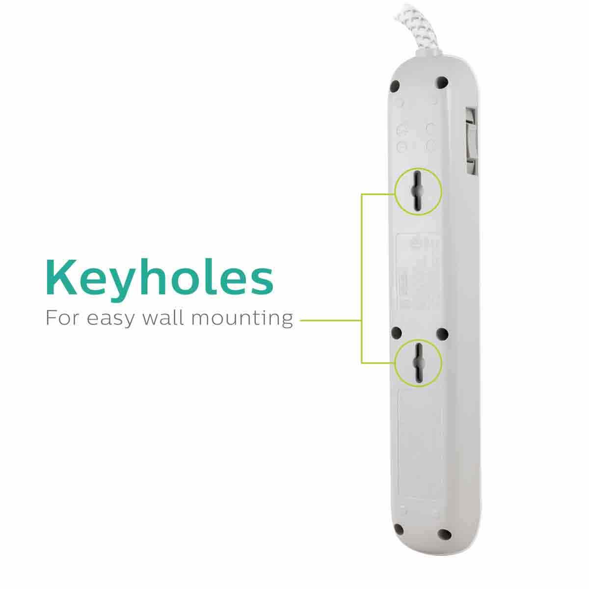 Philips 6-Outlet 4ft. Surge Protector, White