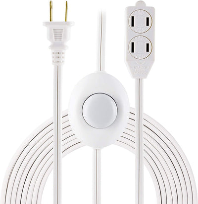 GE 3-Outlet 12ft. Extension Cord with On/Off Switch, White