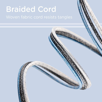 Cordinate 6ft. USB-A to USB-C Braided Charging Cable, Blue/Gray