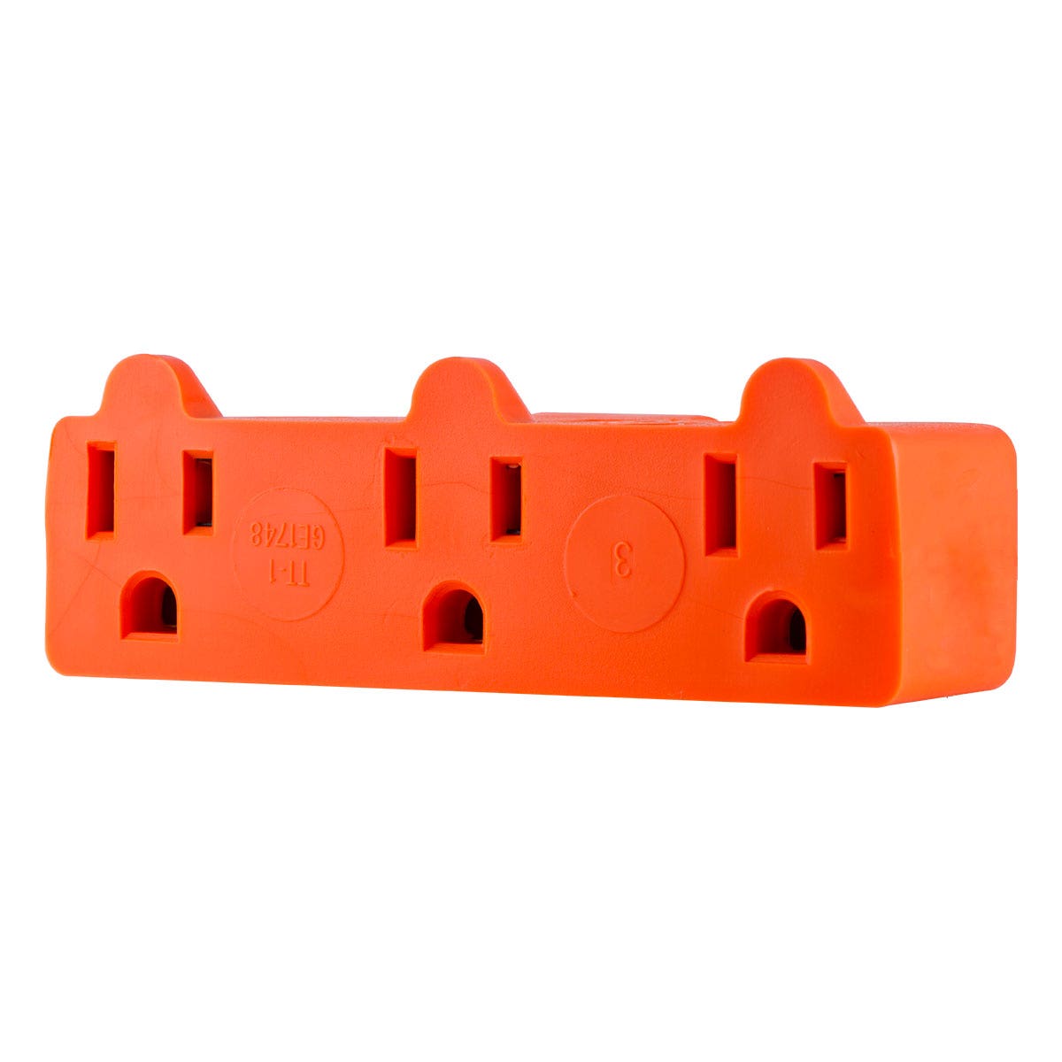 GE 3-Outlet Heavy Duty Wall Tap, Orange