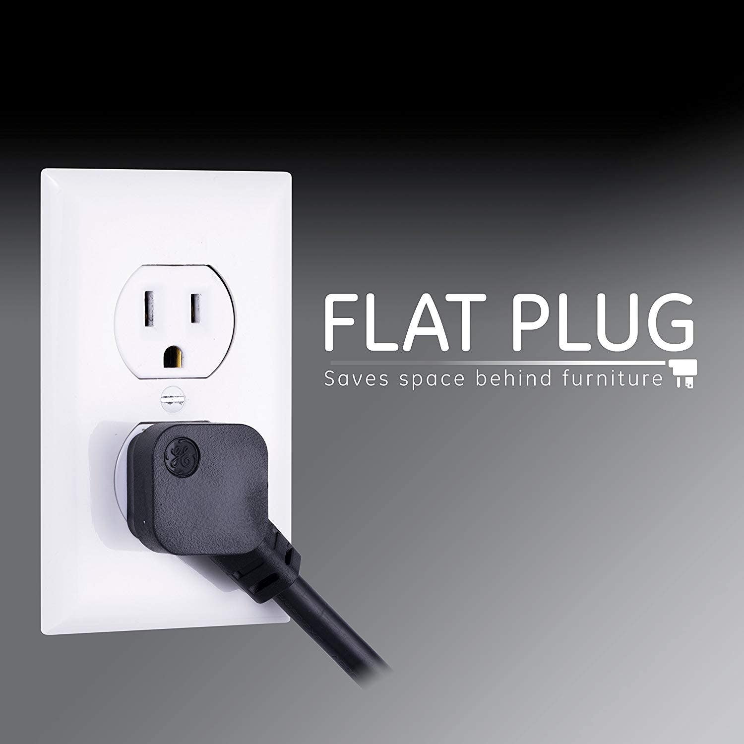 GE UltraPro 10-Outlet 2-USB 4ft. Surge Protector, Black