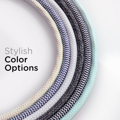 Cordinate 3-Outlet 10ft. Braided Extension Cord with Surge Protection, Black/Dark Heather