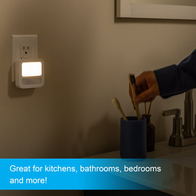 GE Light Sensing Motion Sensing LED Night Light, White