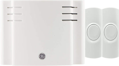 GE Battery Operated 8-Chime 2-Push Button Wireless Door Chime Kit, White