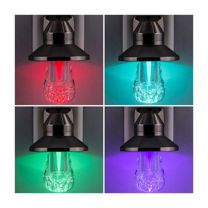 GE Vintage Color-Changing Light Sensing LED Night Light, Brushed Nickel