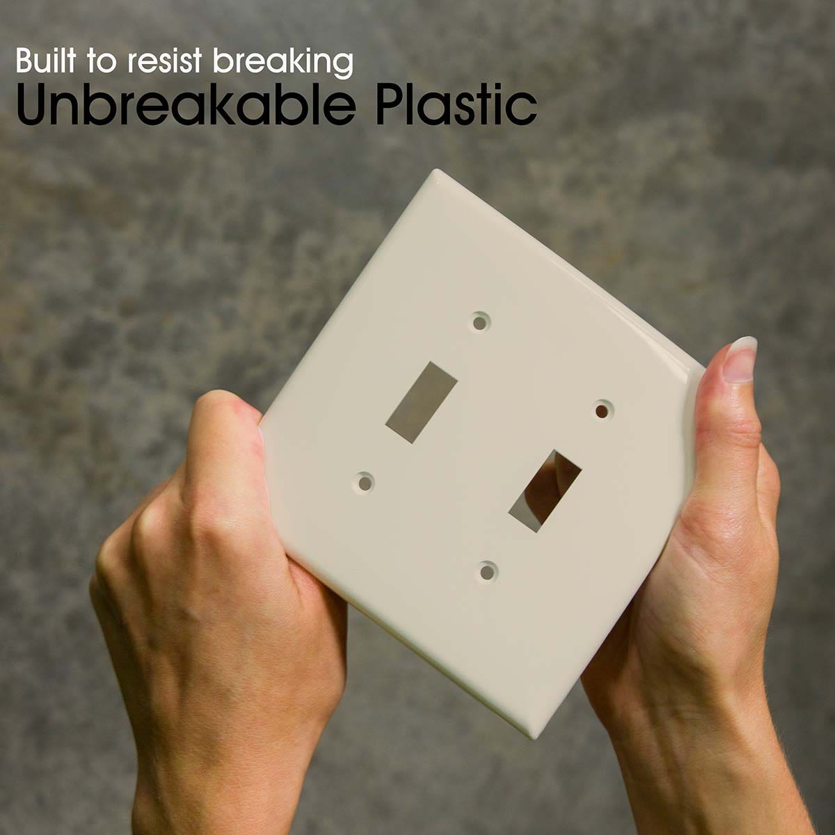 Power Gear Double Toggle Light Switch Wall Plate, Light Almond