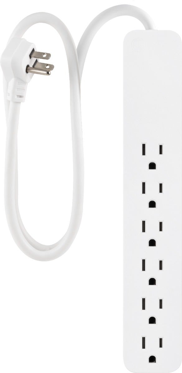 GE 6-Outlet 6ft. Surge Protector, White