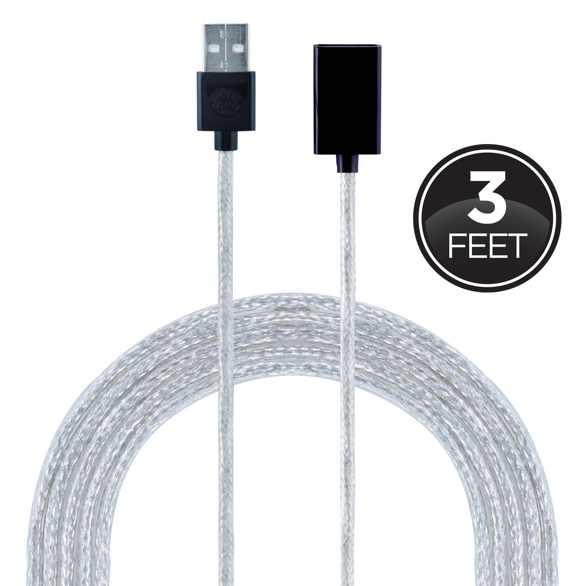 GE 3ft. 2-in-1 Micro USB Charging Cable with Lightning Adapter, Silver