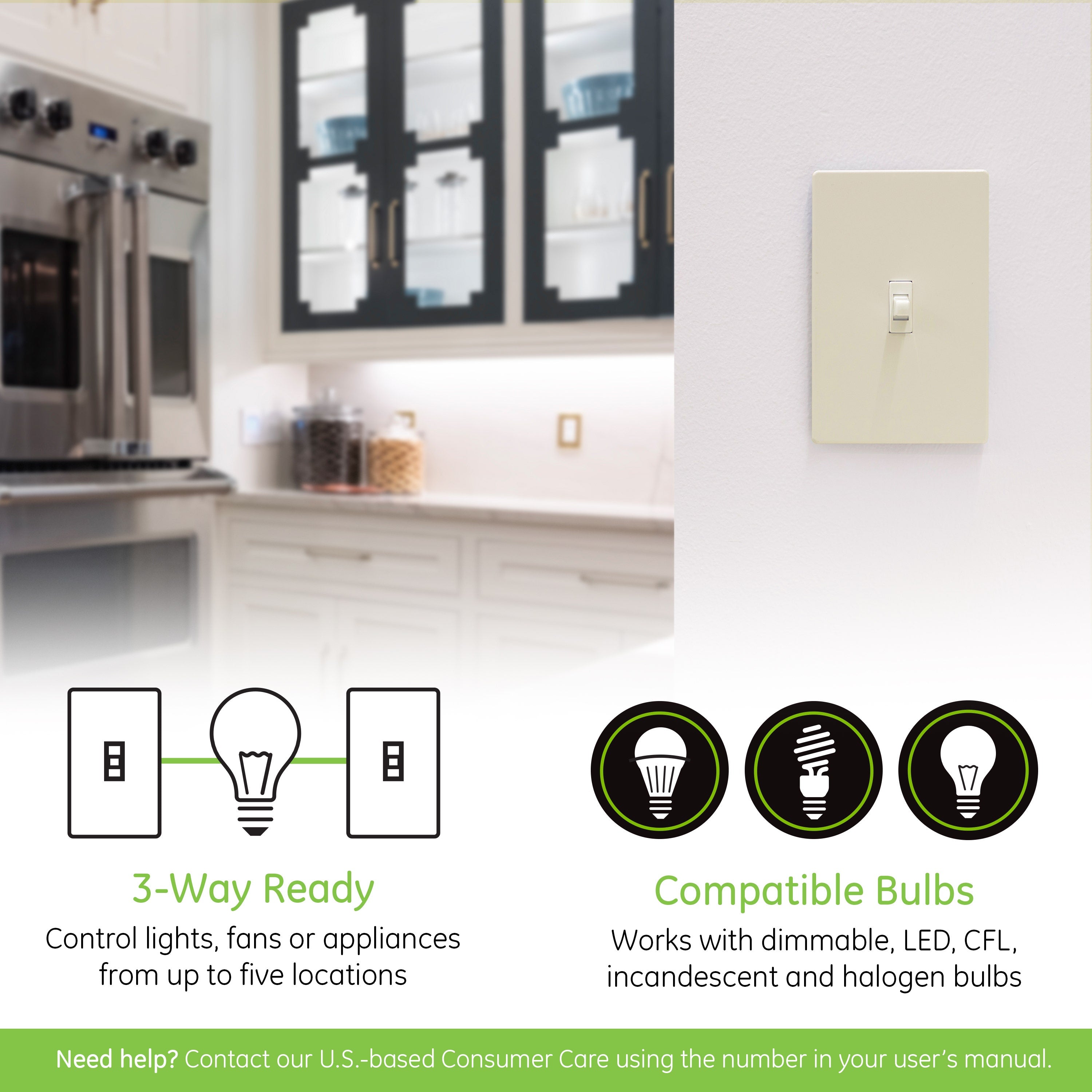 Enbrighten Z-Wave In-Wall Smart Toggle Switch With QuickFit™ And SimpleWire™, 24 Pack, Light Almond