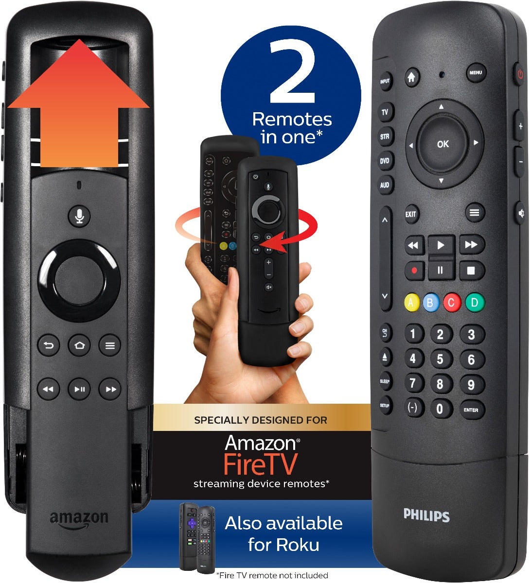 Philips 4-Device Universal Companion Remote for Fire TV, Black