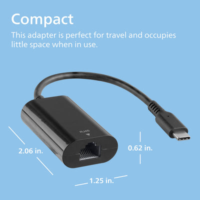 Philips USB-C to Ethernet Adapter, Black