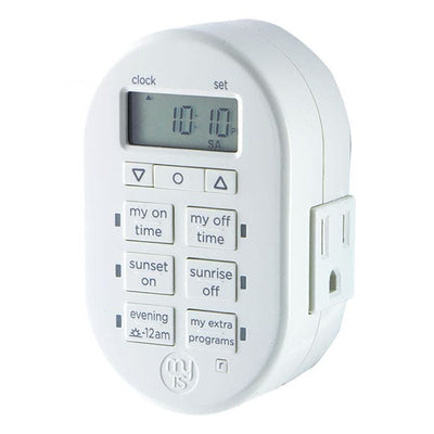 myTouchSmart Indoor Plug-In SunSmart Digital Timer, White