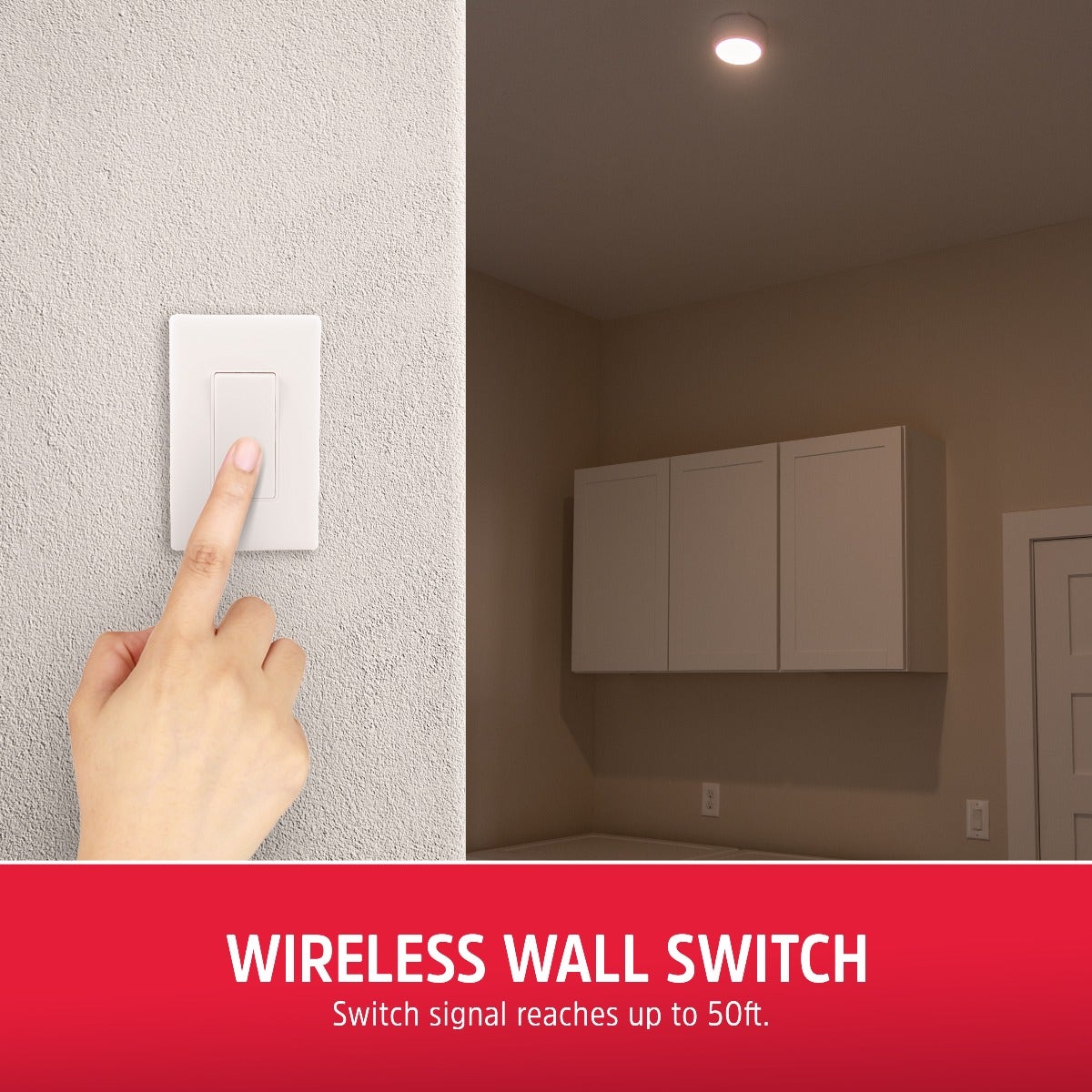 Energizer Battery Operated LED Ceiling Fixture with Wireless Switch, White