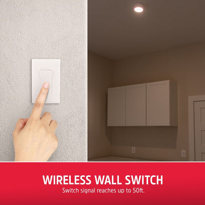 Energizer Battery Operated LED Ceiling Fixture with Wireless Switch, White