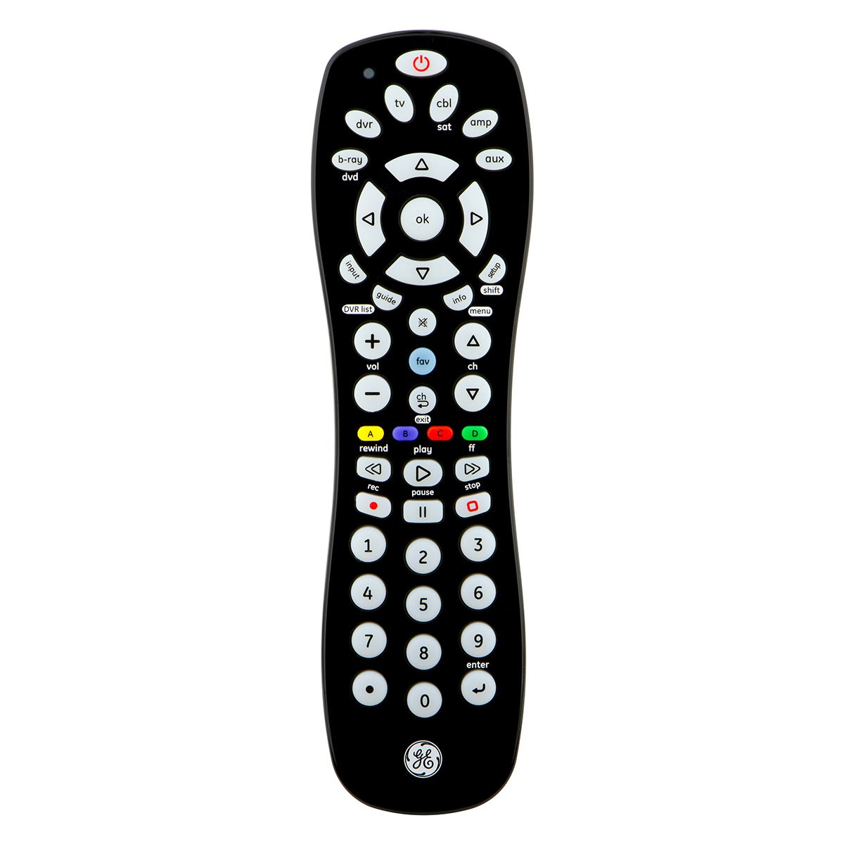 GE 6-Device Universal Remote, Black