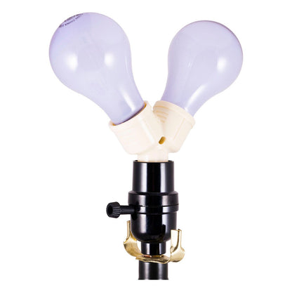 Power Gear Twin Light Socket Adapter, Ivory