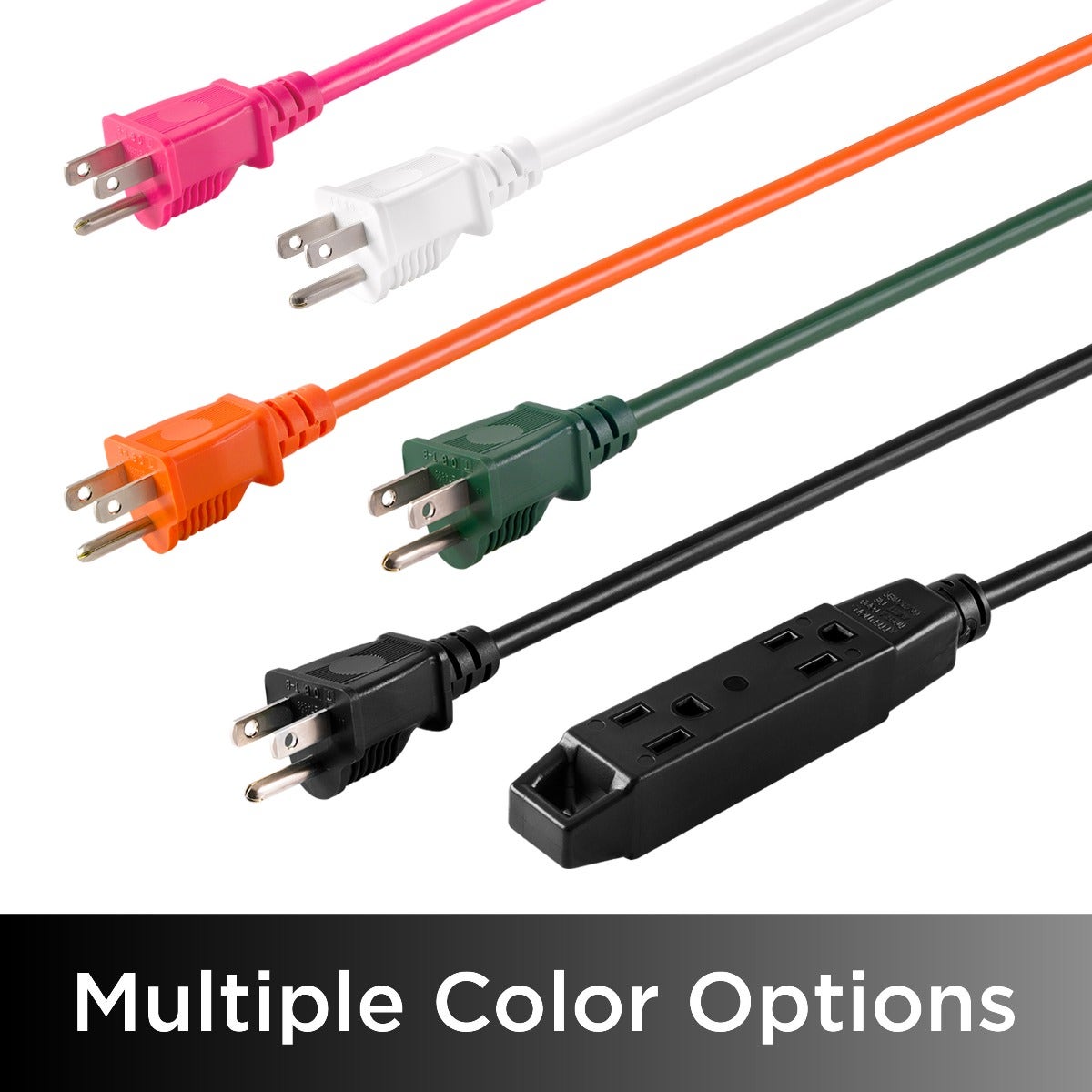 UltraPro 3-Outlet 15ft. Heavy Duty Indoor/Outdoor Extension Cord, 2 Pack, Black