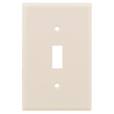 Power Gear Oversized Single Switch Wallplate, Light Almond