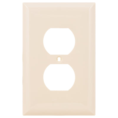 Power Gear Duplex Outlet Receptacle Oversized Wallplate, Light Almond