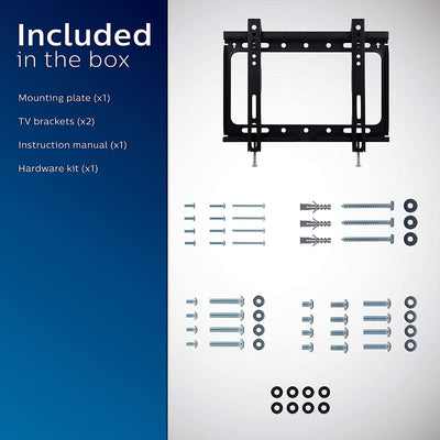 Philips Fixed TV Wall Mount, Up to 55in., Black