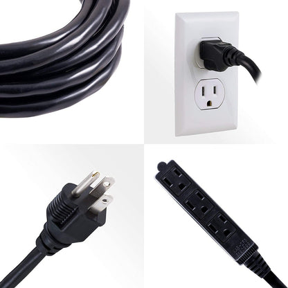 GE 3-Outlet 25ft. Heavy Duty Outdoor Extension Cord, Black