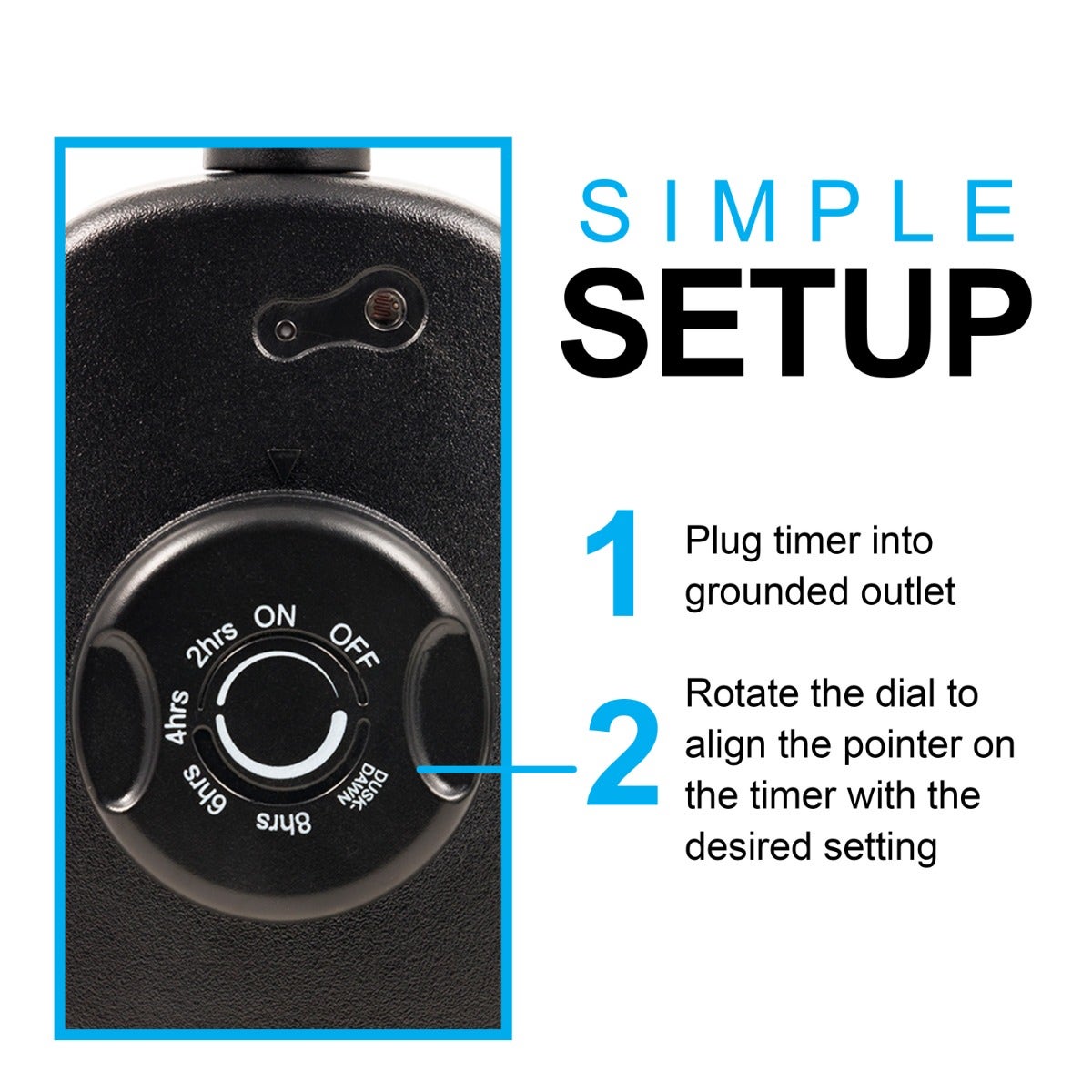 GE Outdoor 1-Outlet Photocell Timer, Black