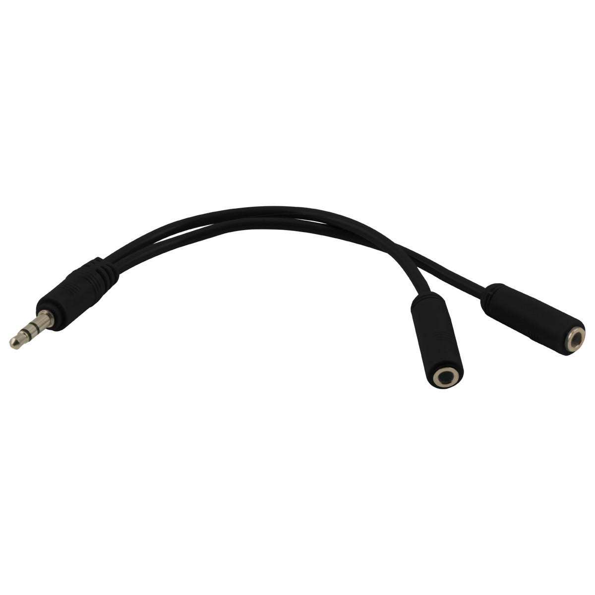 GE 2-Way 3.5mm Headphone Splitter, Black