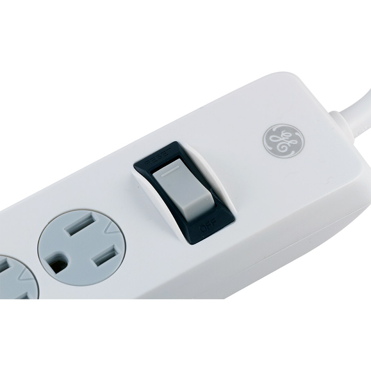 GE 4-Outlet 2-USB 6ft. Surge Protector with Twist-To-Close Safety Outlet Covers, White