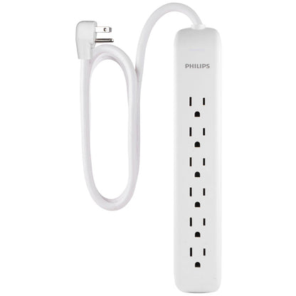 Philips 6-Outlet 4ft. Surge Protector, White