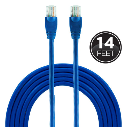 GE Pro 14ft. Cat6 Ethernet Internet Cable, Blue
